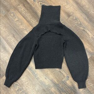 Free People Black Cowl Neck Sweater